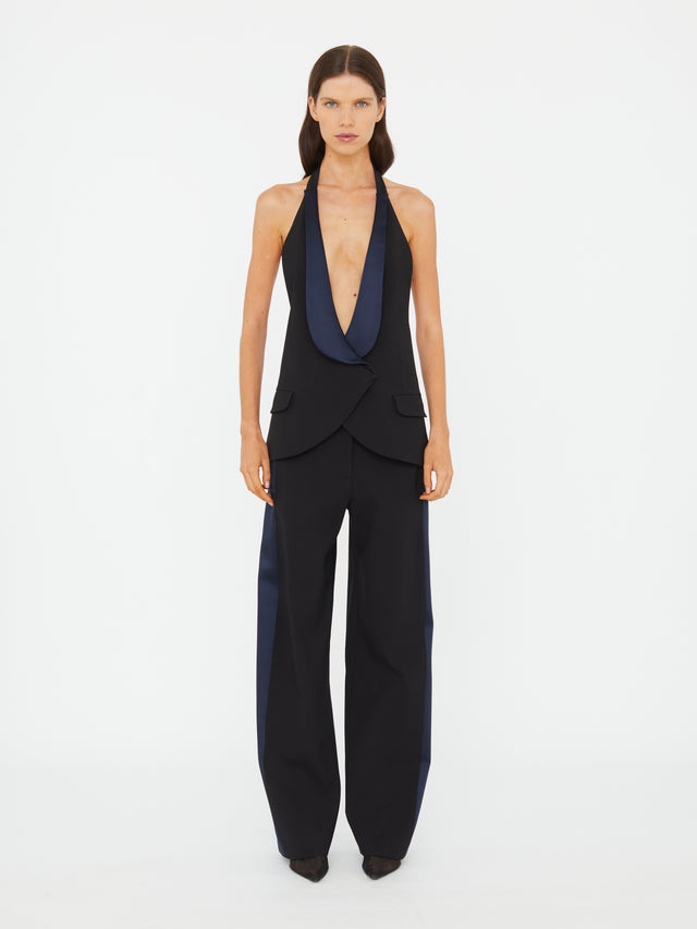 Tuxedo Contrast Wool Vest