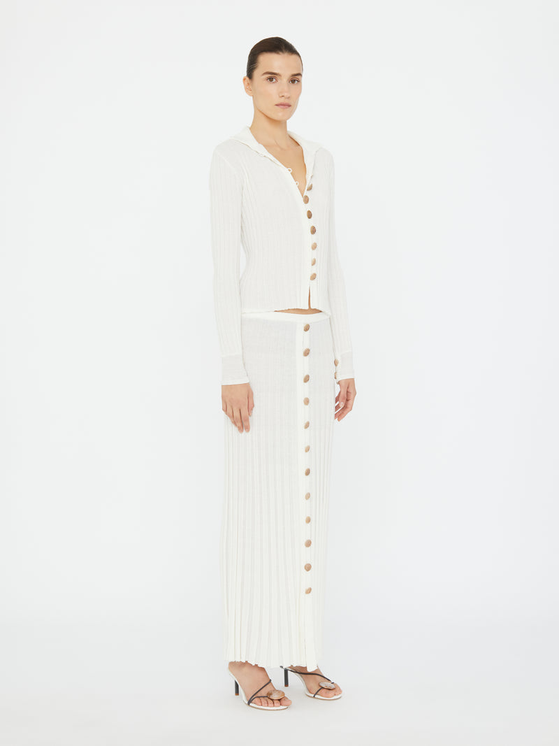 Sundial Shell Ribbed Knit Cardigan - Image 3