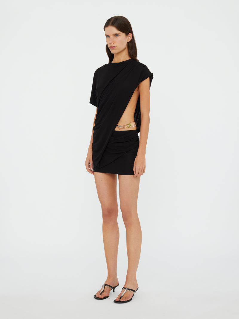 Encased Nature Resin Draped Jersey Dress - Image 3