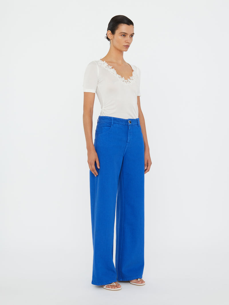 Hibiscus Embroidered Rib Tee - Image 3