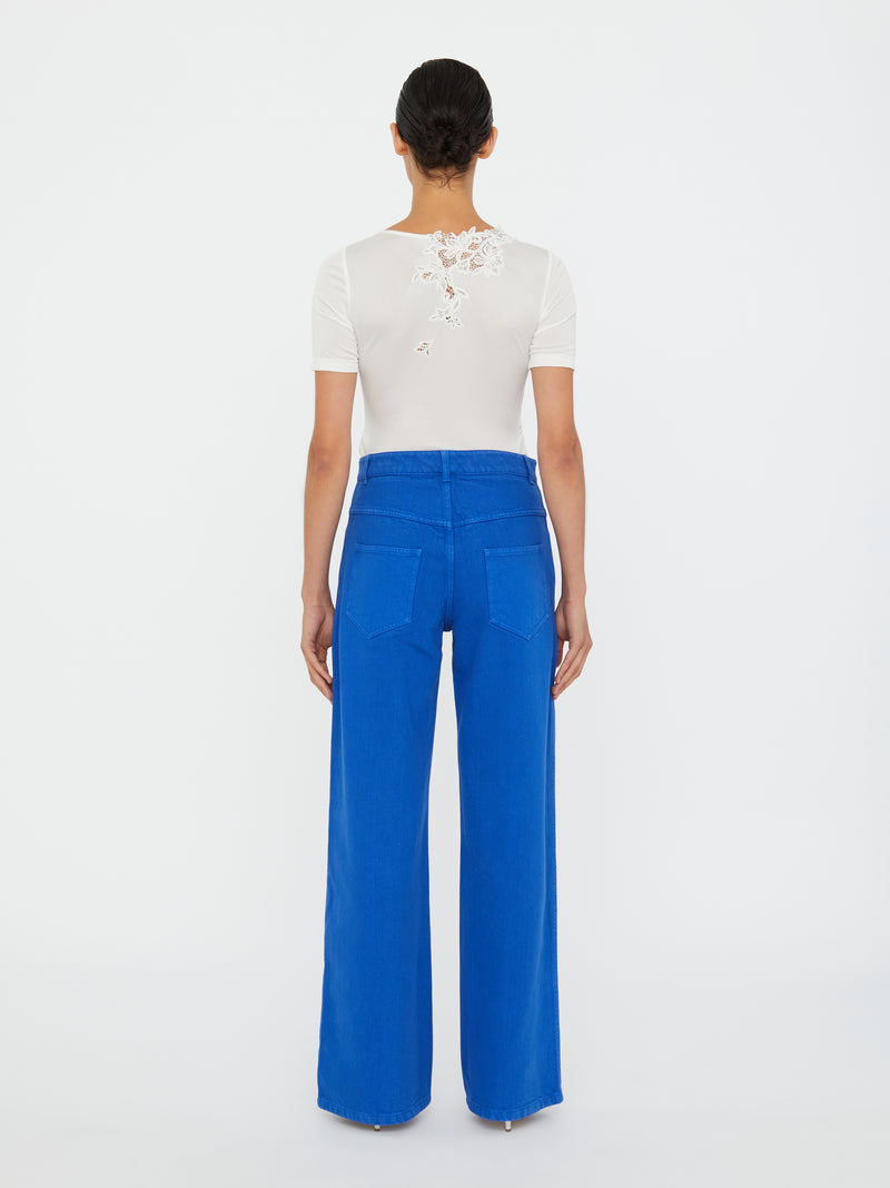 Hibiscus Embroidered Rib Tee - Image 5