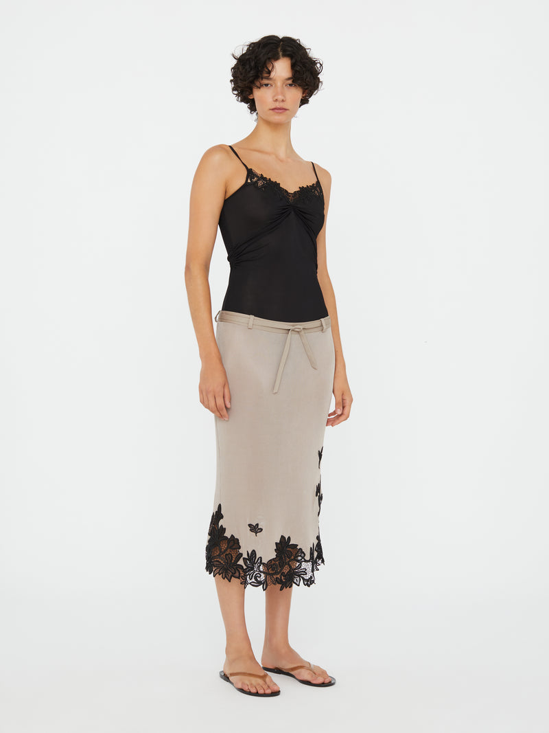 Hibiscus Embroidered Rib Bodysuit - Image 3