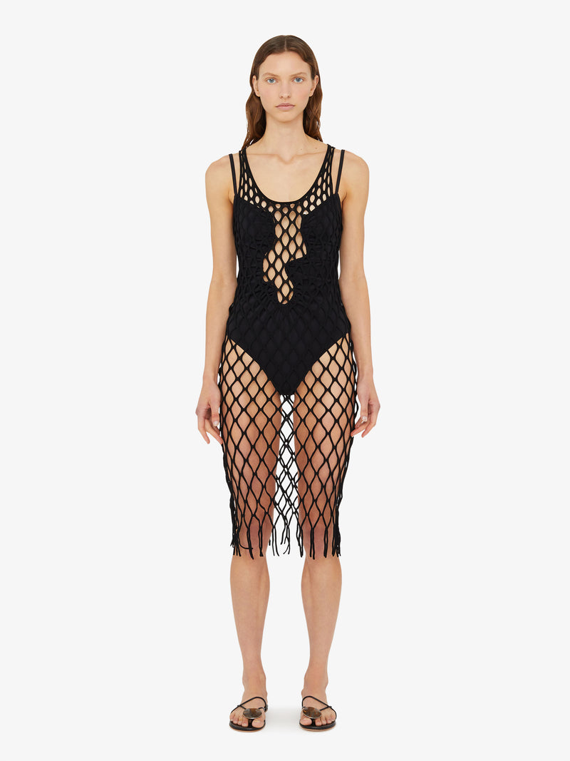 Knitted Mesh Tank Dress - Image 1