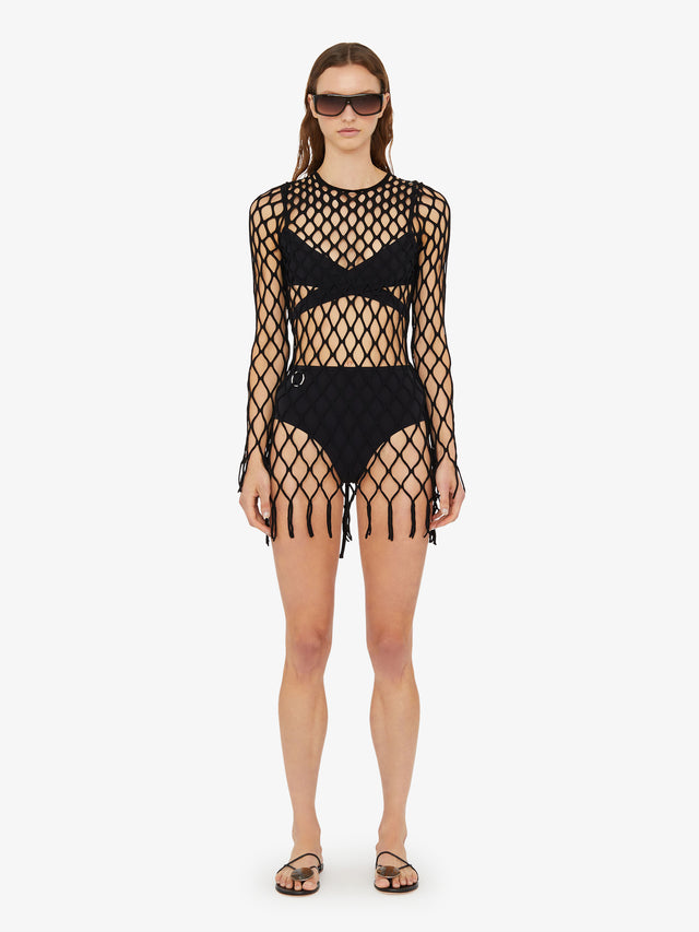 Knitted Mesh Mini Dress