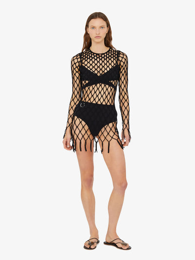 Knitted Mesh Mini Dress