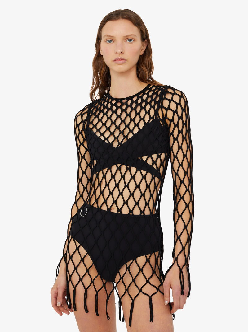 Knitted Mesh Mini Dress - Image 3