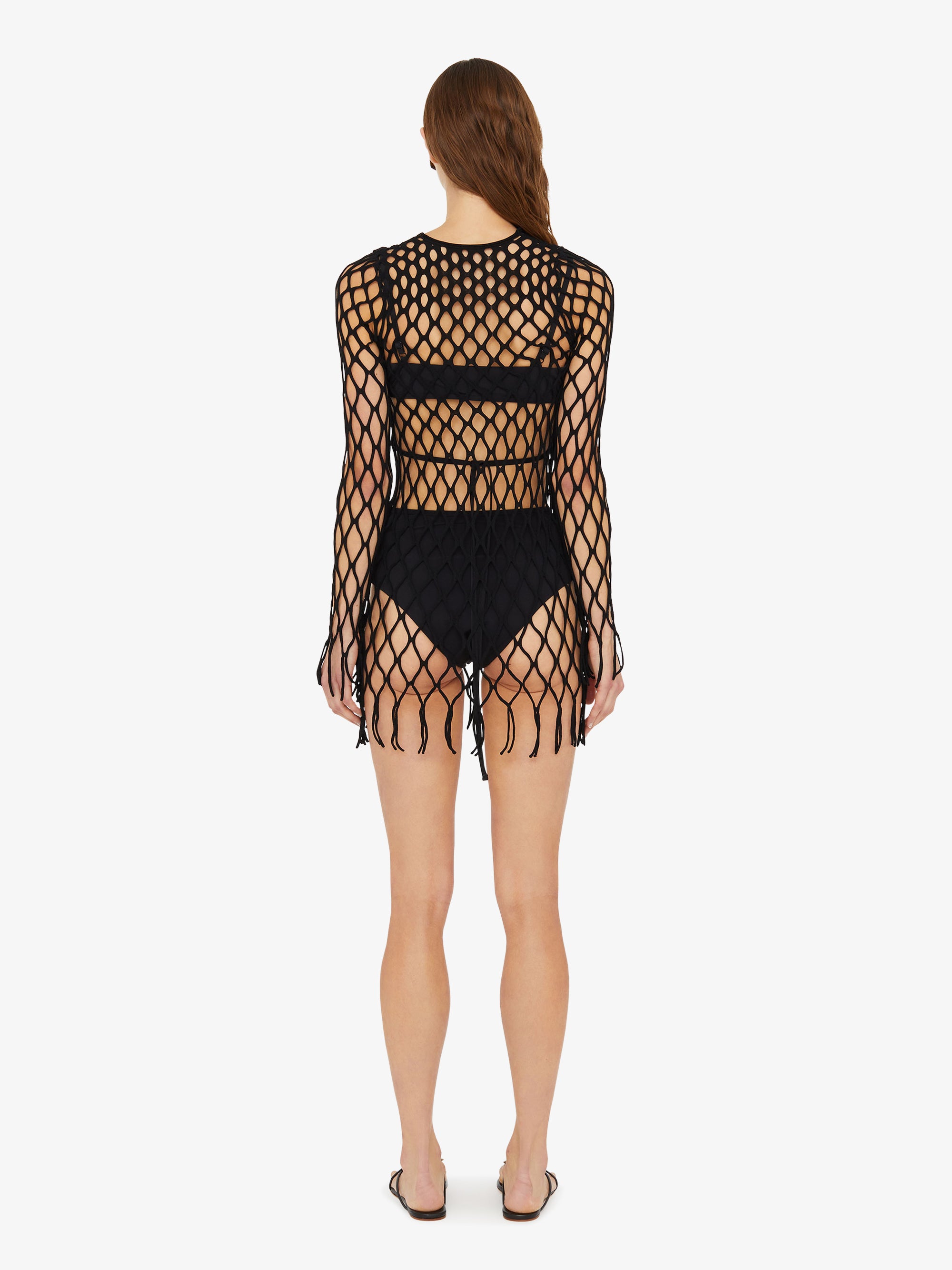Knitted Mesh Mini Dress