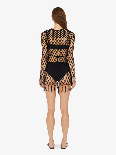 Knitted Mesh Mini Dress