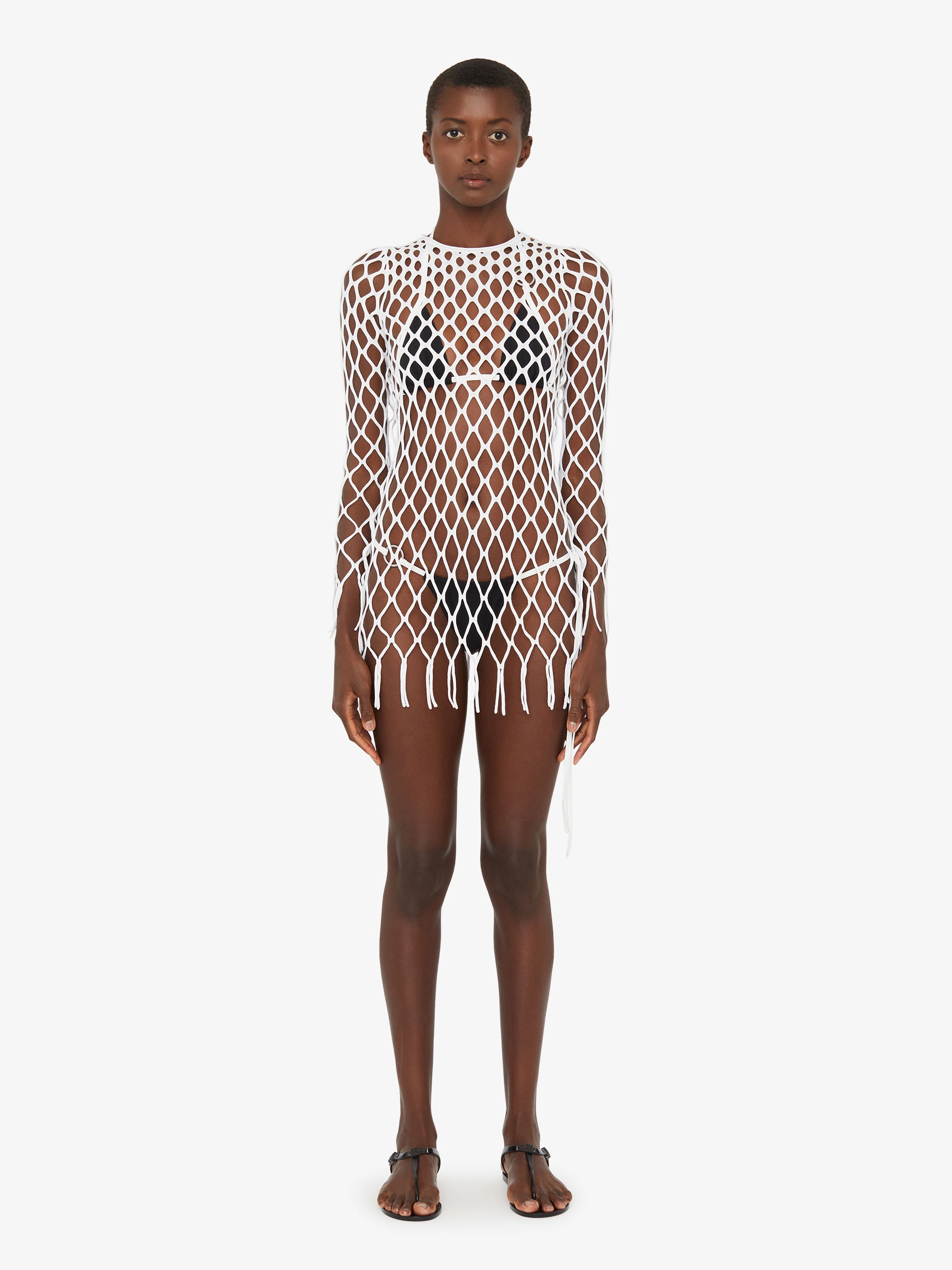 Knitted Mesh Mini Dress