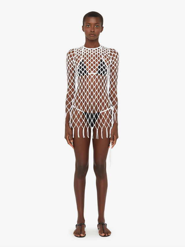Knitted Mesh Mini Dress