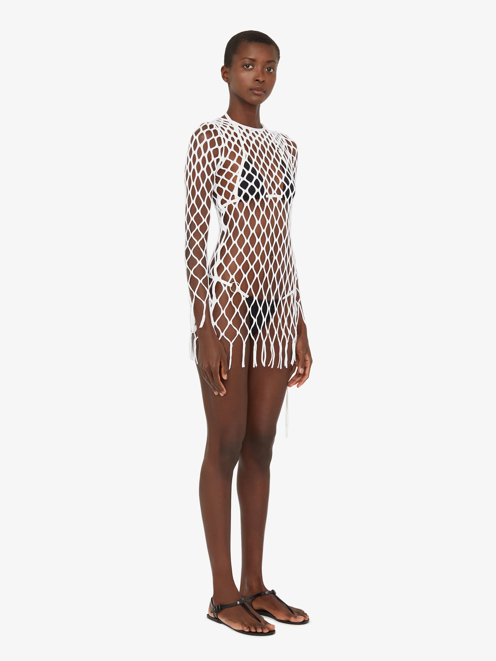 Knitted Mesh Mini Dress
