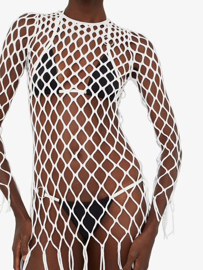 Knitted Mesh Mini Dress