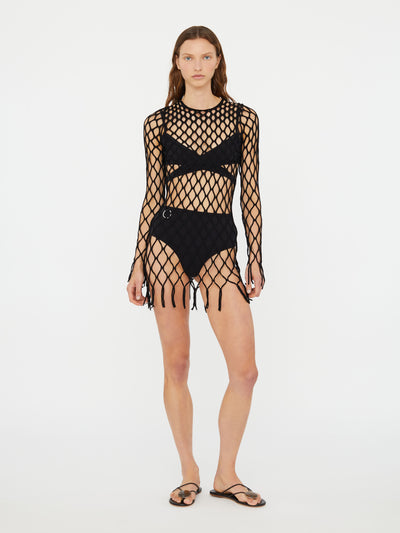 Knitted Mesh Mini Dress