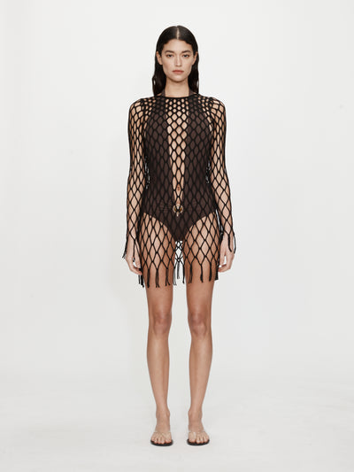 christopher esber cotton blend lace trimmed sequined mesh mini dress CHRISTOPHER ESBER Cotton-Blend Lace-Trimmed Sequined Mesh Mini Dress