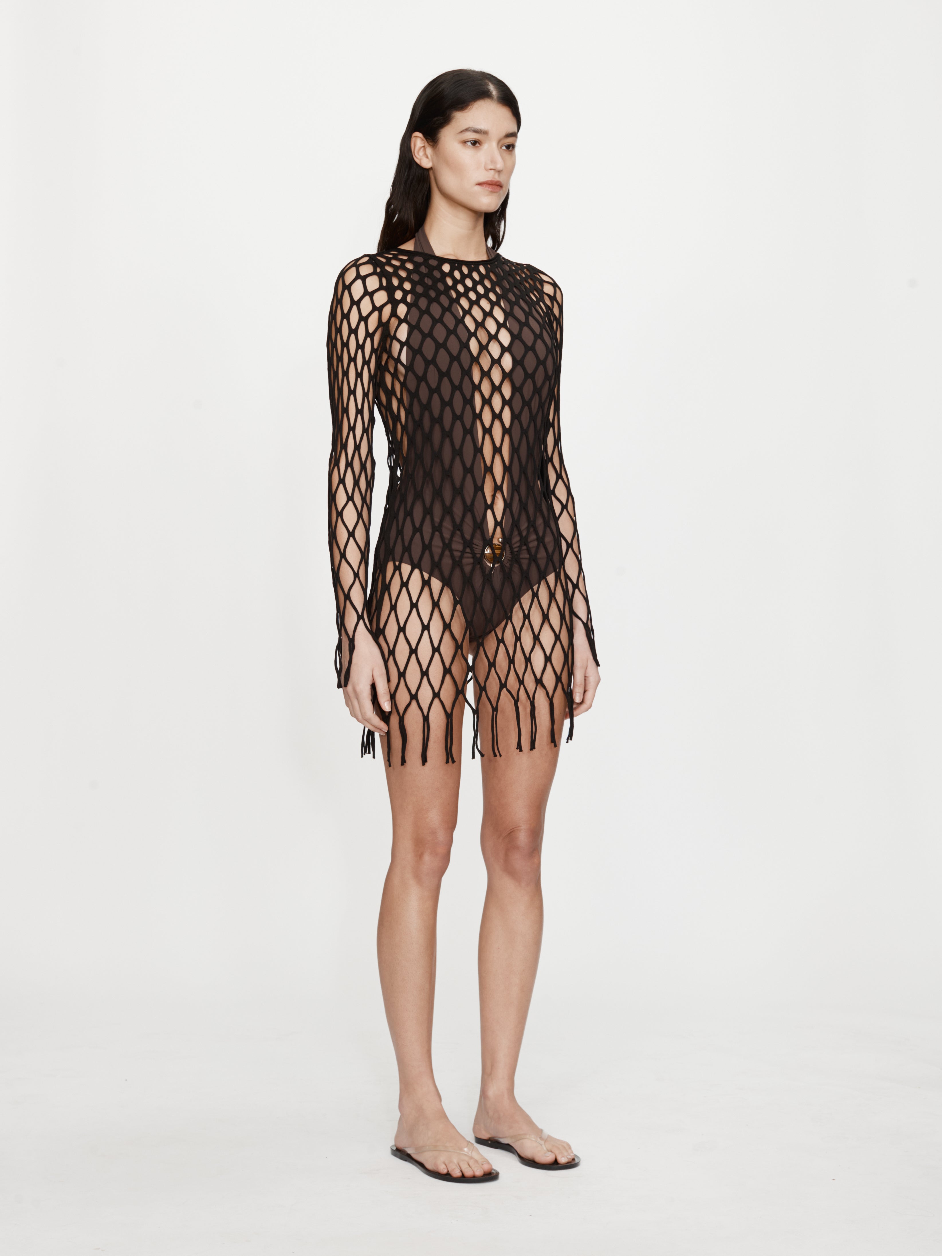 christopher esber cotton blend lace trimmed sequined mesh mini dress Cotton-blend lace-trimmed sequined mesh mini dress
