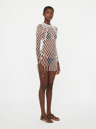 Knitted Mesh Mini Dress