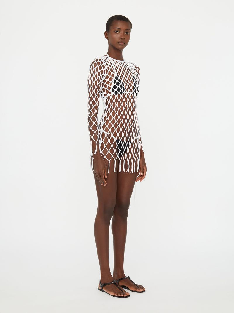 Knitted Mesh Mini Dress