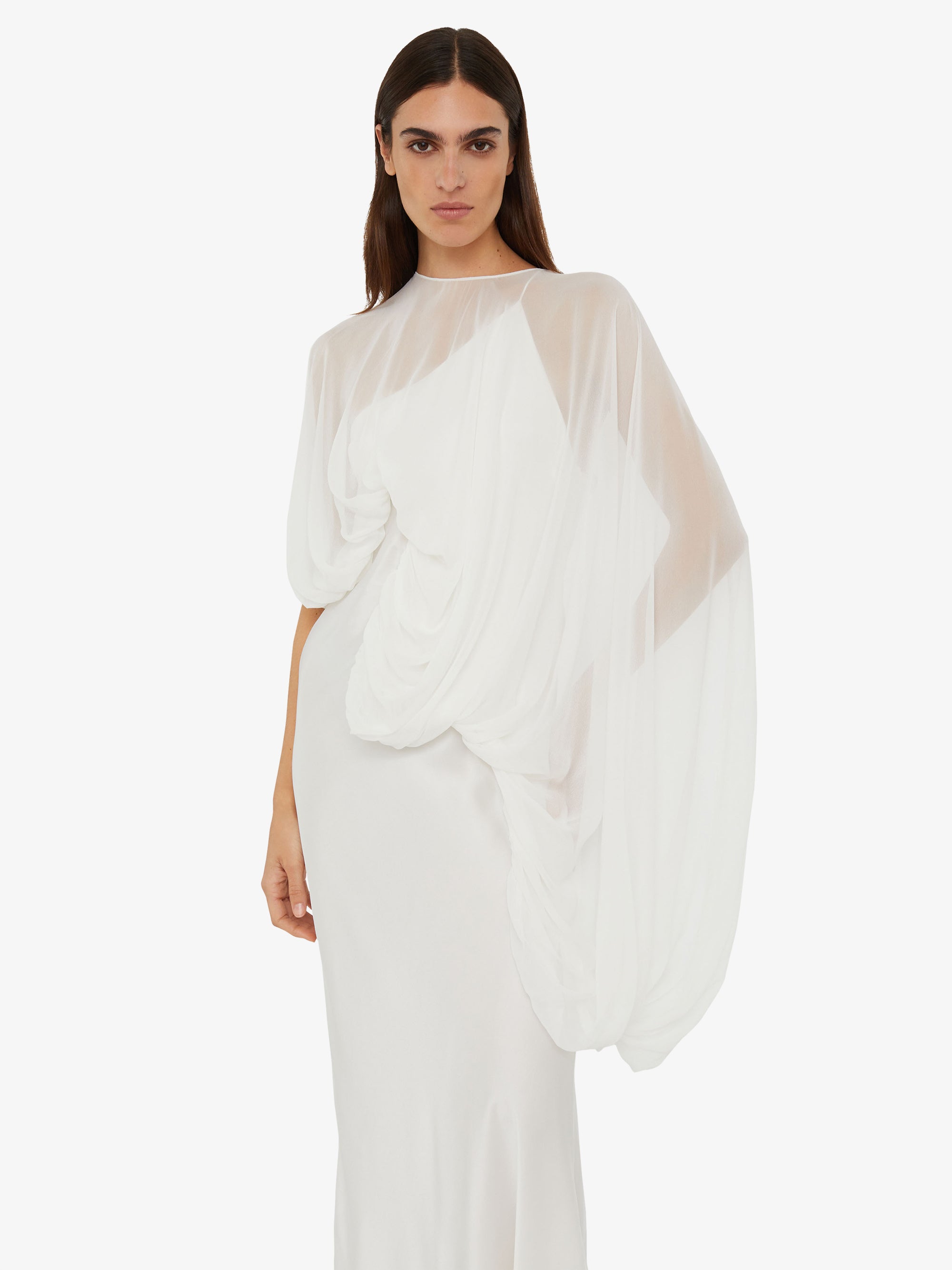 Cumulus Draped Sleeve Dress
