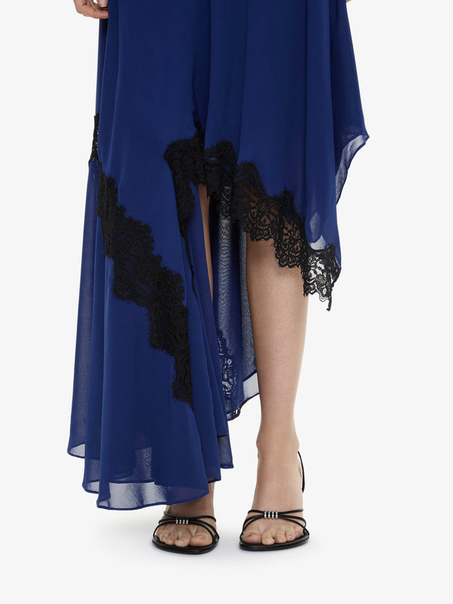 Cutaway Lace Gathered Tank Dress