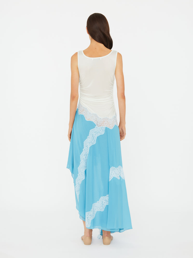 Cutaway Lace Gathered Tank Dress - Image 4