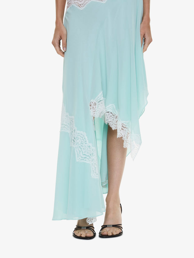 Cutaway Lace Gathered Tank Dress