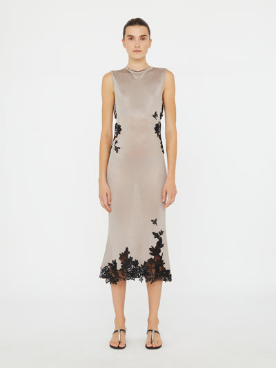 Hibiscus Embroidered Rib Dress