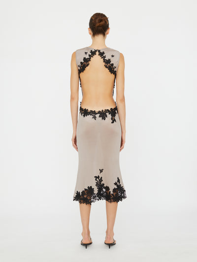Hibiscus Embroidered Rib Dress