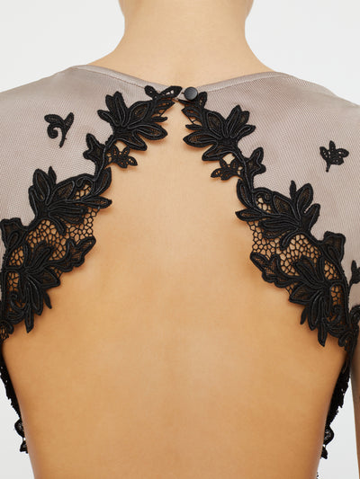 Hibiscus Embroidered Rib Dress