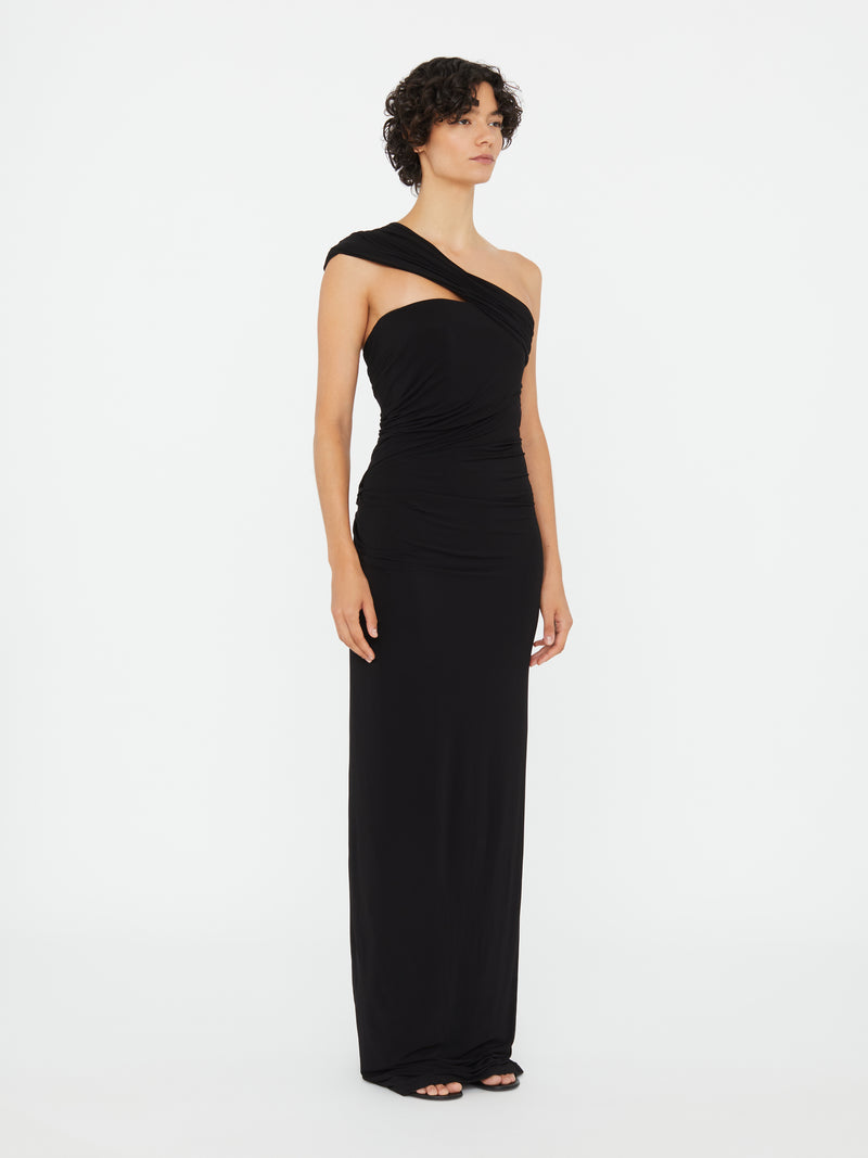 Beach Glass Draped Jersey Strapless Dress - Image 3