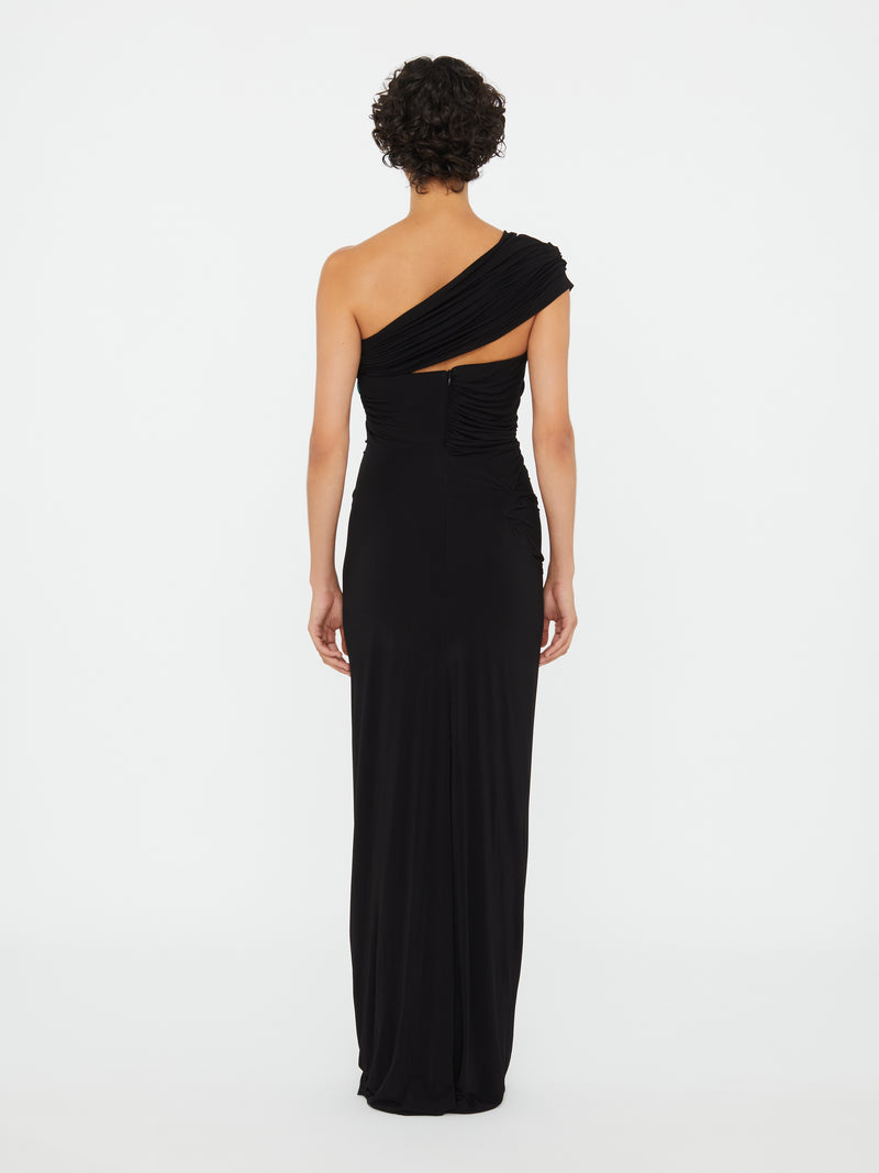 Beach Glass Draped Jersey Strapless Dress - Image 5