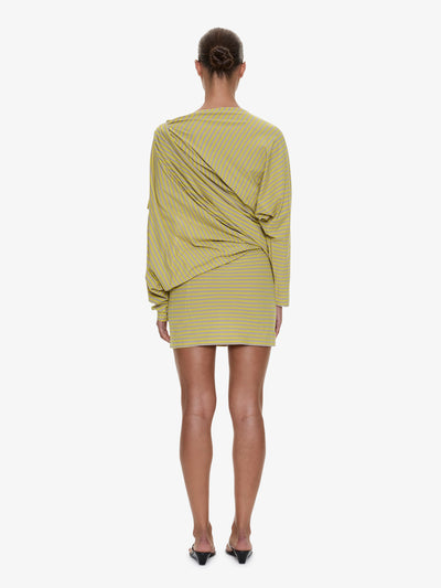 Aiba Draped Cotton Jersey Long Sleeve Dress