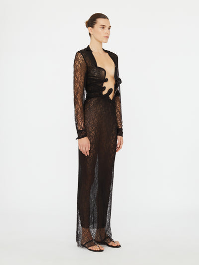 Lace Venus Plunge Shirt Dress