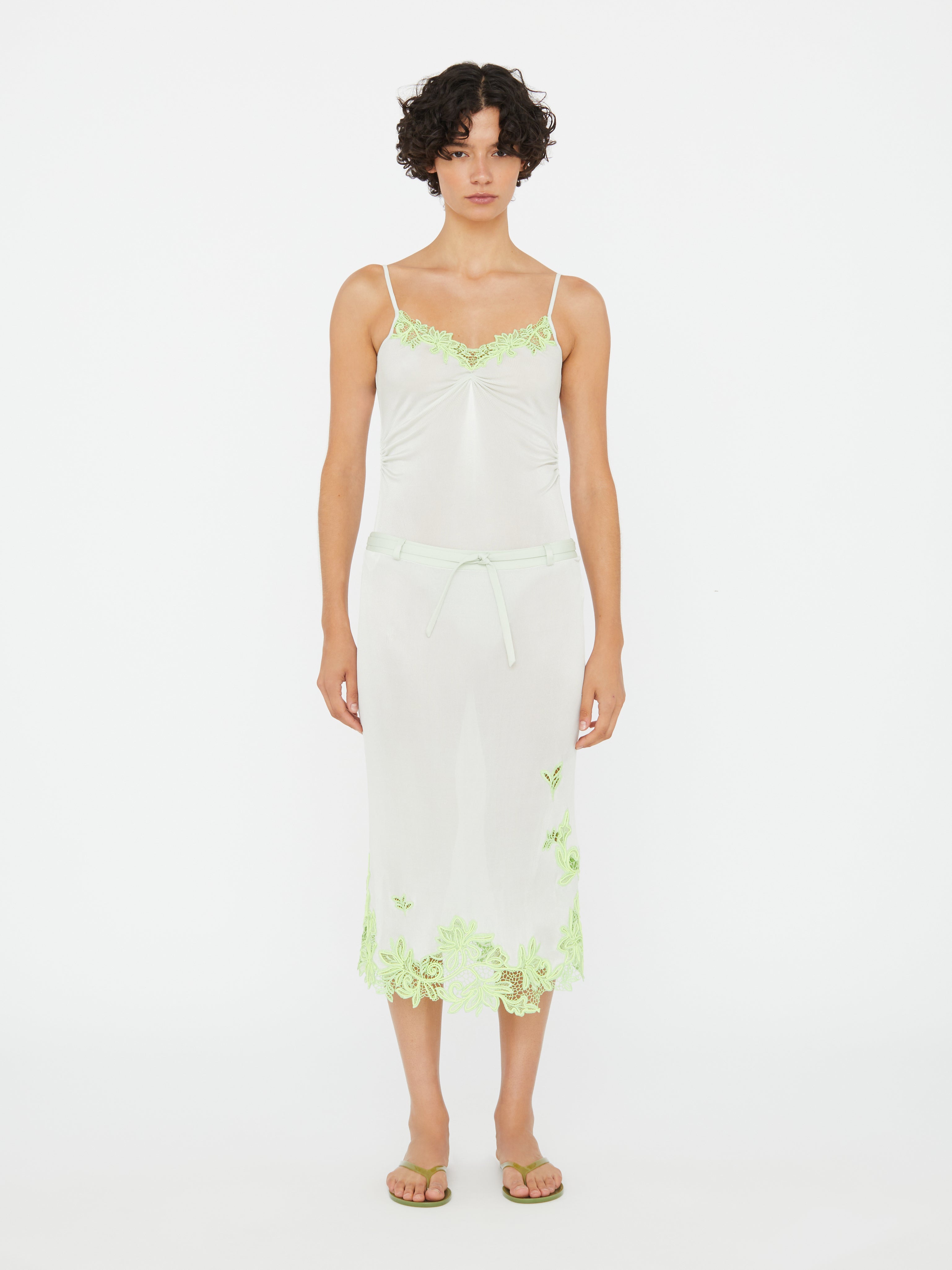 Hibiscus Embroidered Rib Bodysuit