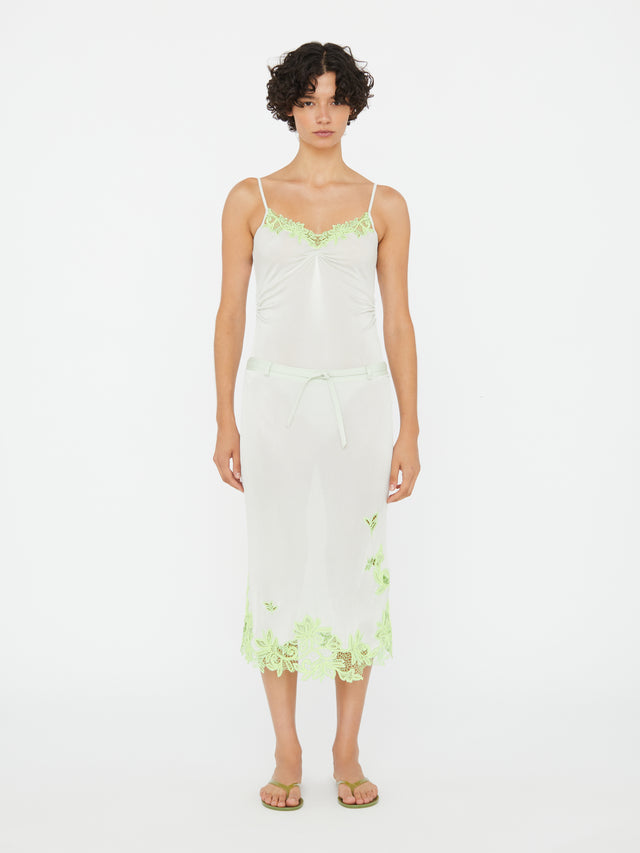Hibiscus Embroidered Rib Bodysuit
