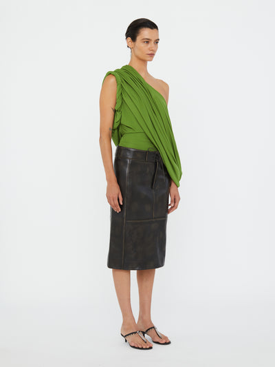 Burnished Eddie Leather Skirt