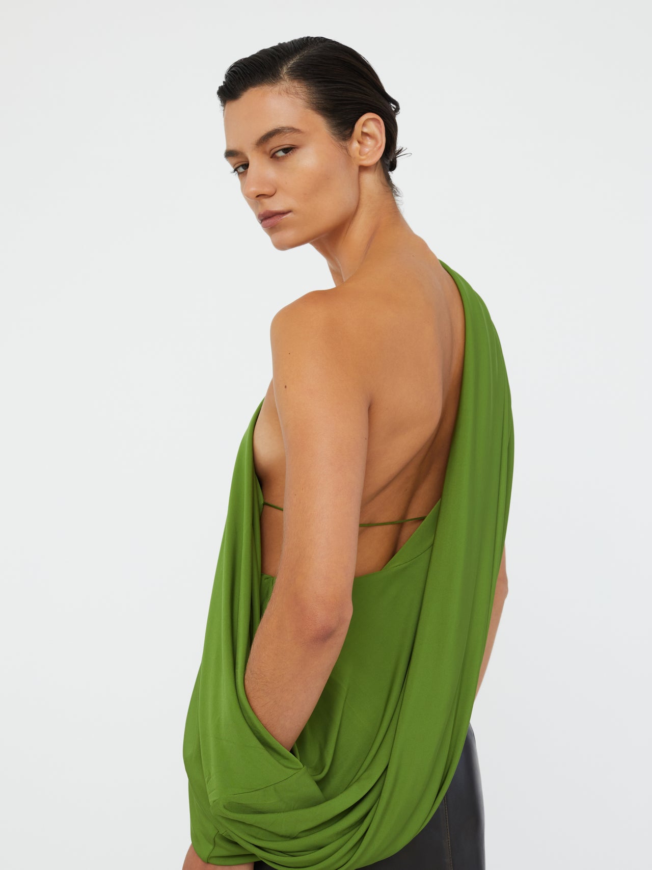 CHRISTOPHER ESBER Aiba Draped Jersey Tee (Watermelon)