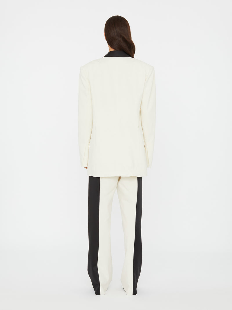 Tuxedo Contrast Silk Blazer - Image 5