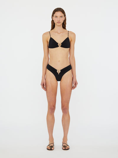 Ruched Orbit Triangle Bikini Top
