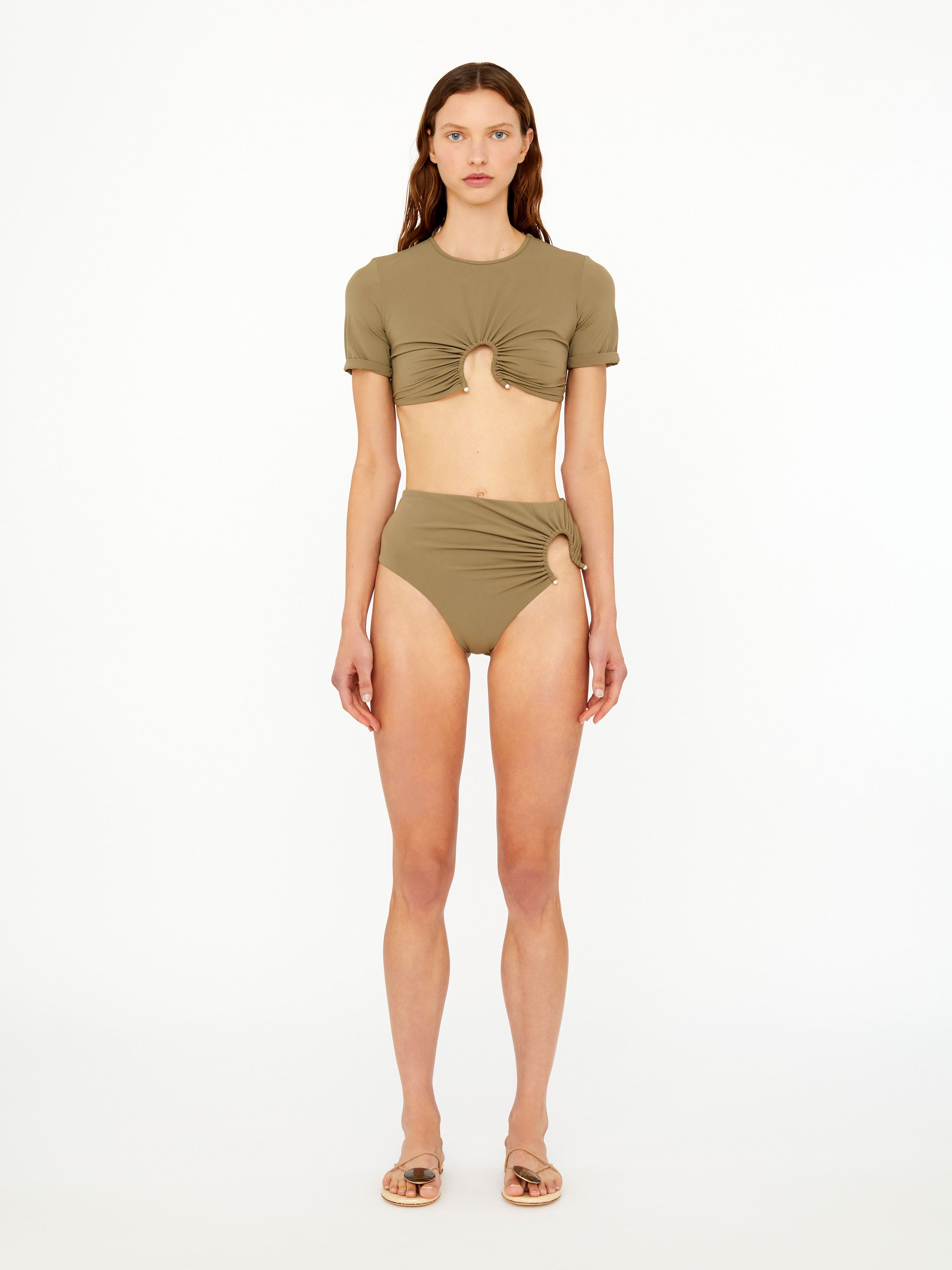 Ruched Crescent High Brief