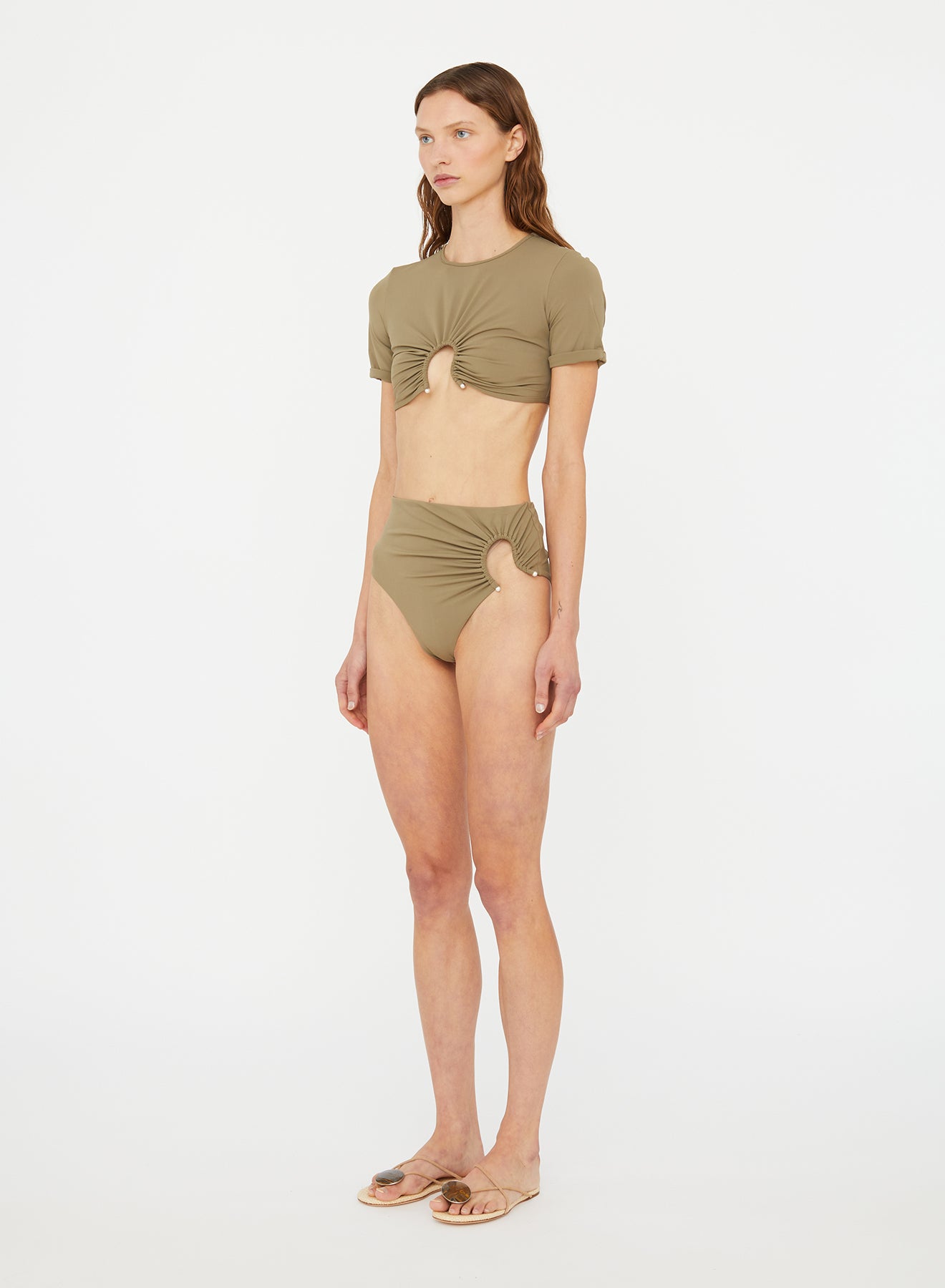 Ruched Crescent High Brief