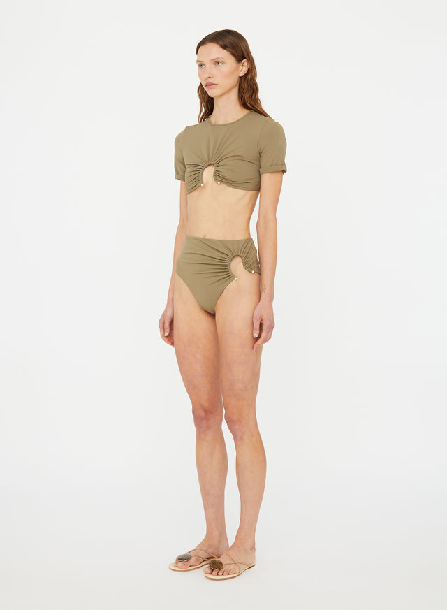 Ruched Crescent High Brief