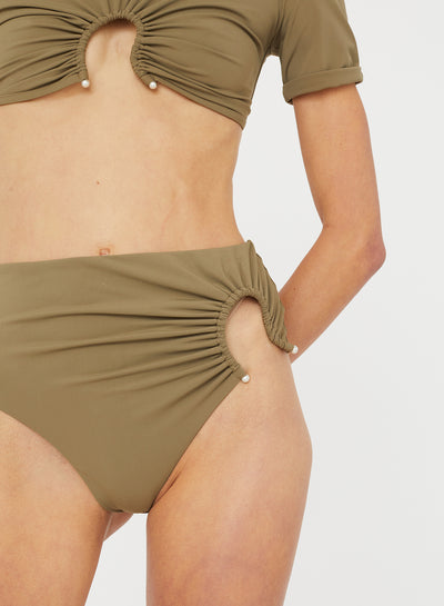 Ruched Crescent High Brief