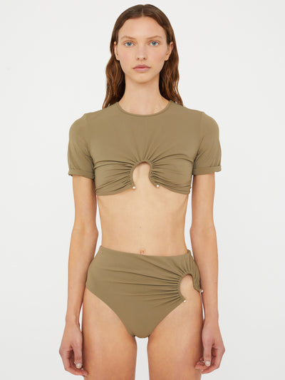 Ruched Crescent High Brief