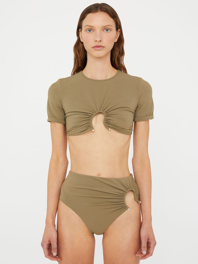 Ruched Crescent High Brief