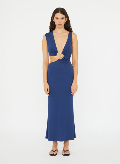 Spiral Crystal Cutaway Dress