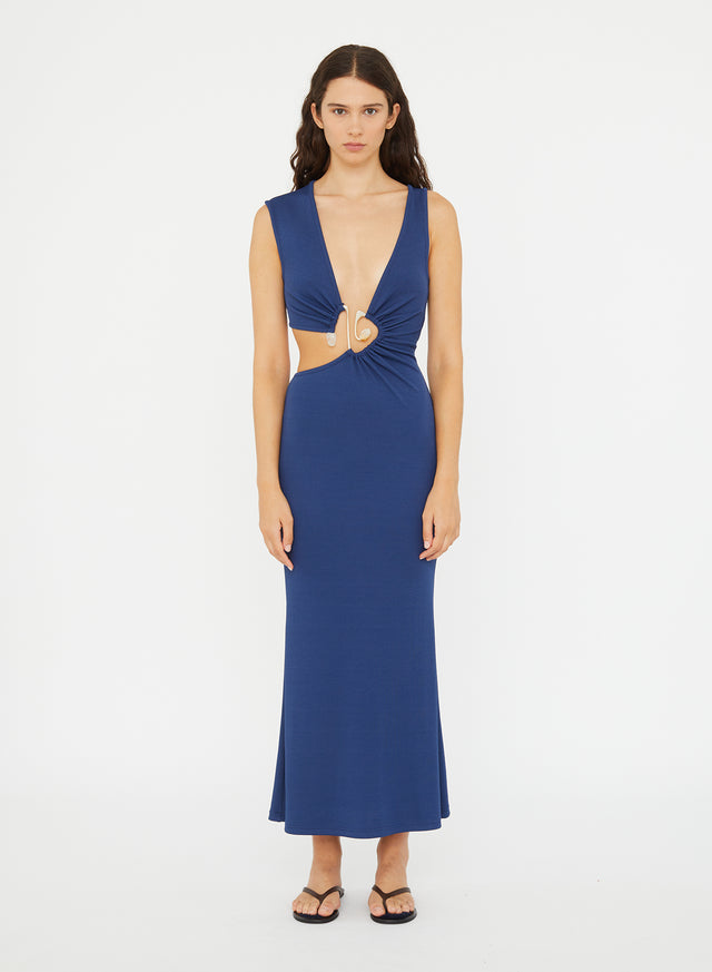 Spiral Crystal Cutaway Dress