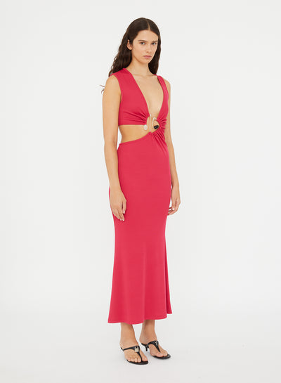 Spiral Crystal Cutaway Dress