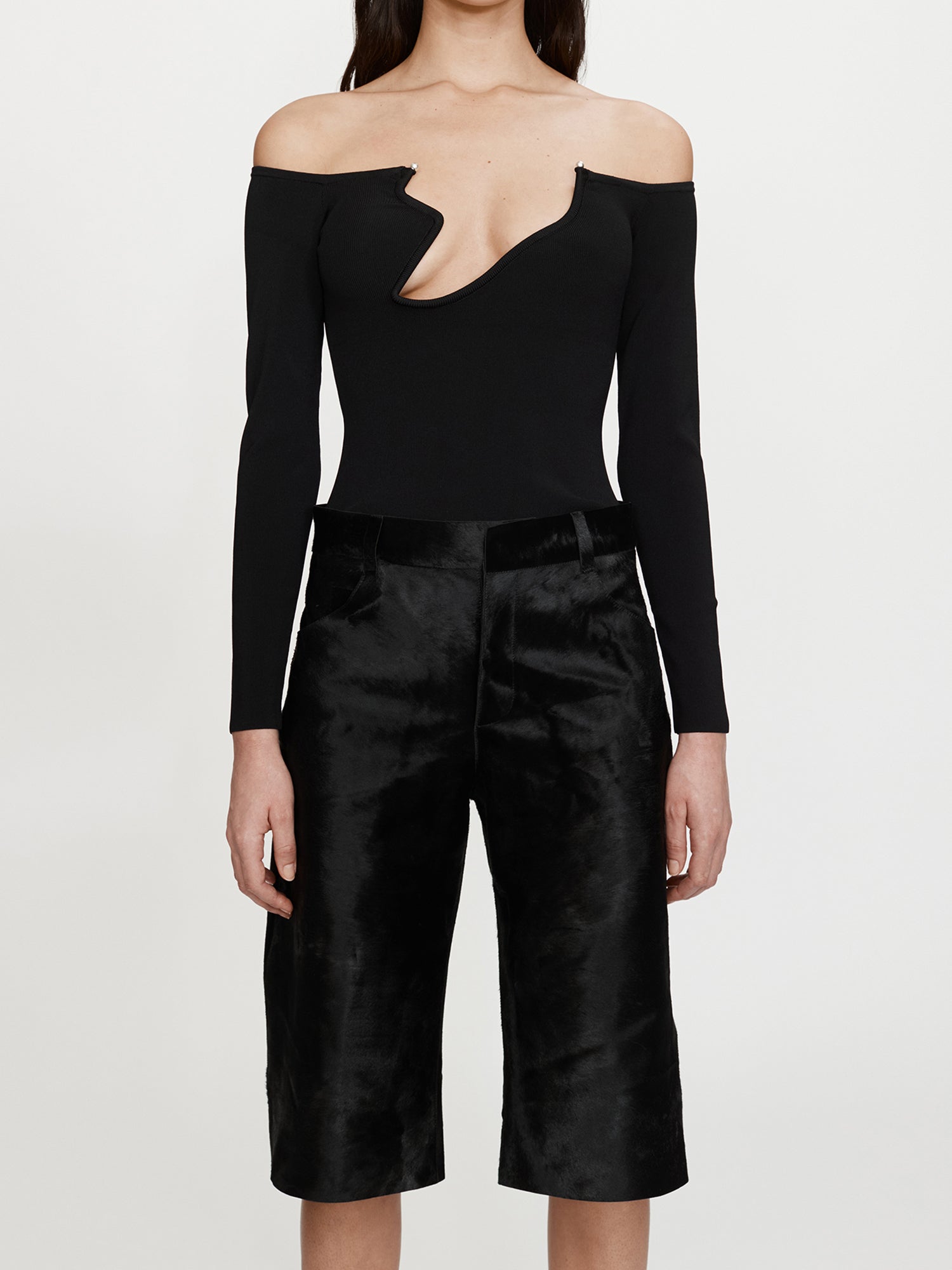 Odessa Arced Knitted Long Sleeve Top