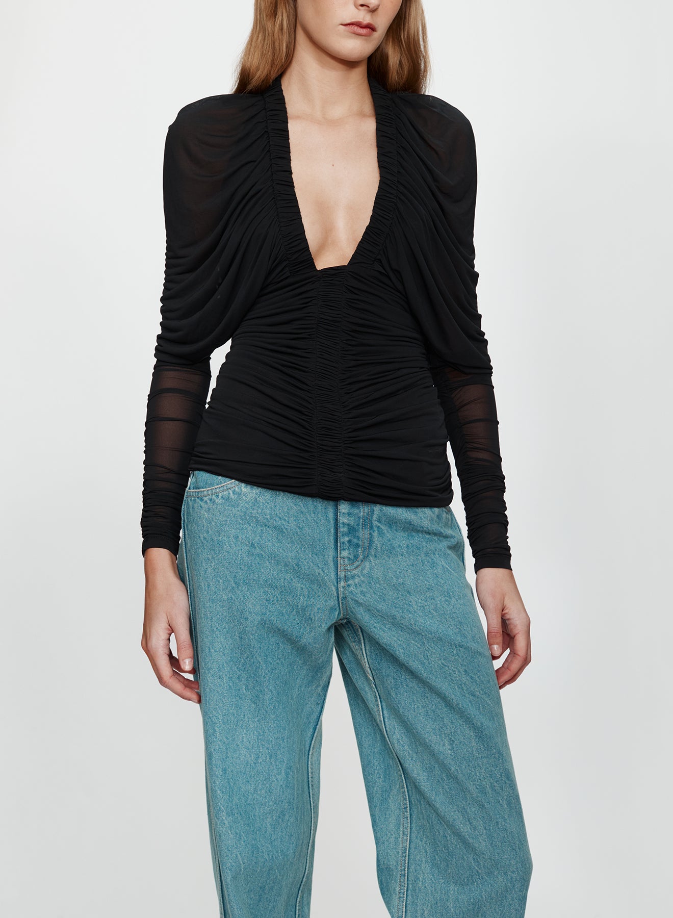 Orion Long Sleeve Plunge Top
