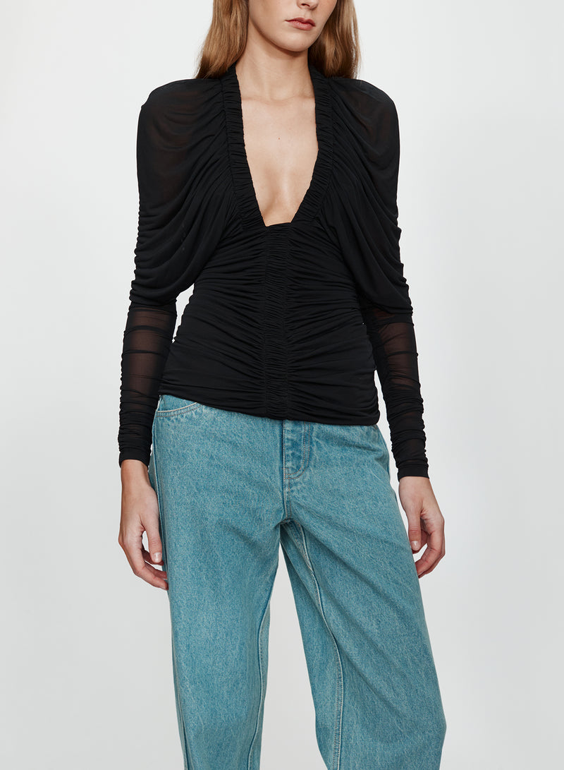 Orion Long Sleeve Plunge Top - Image 4